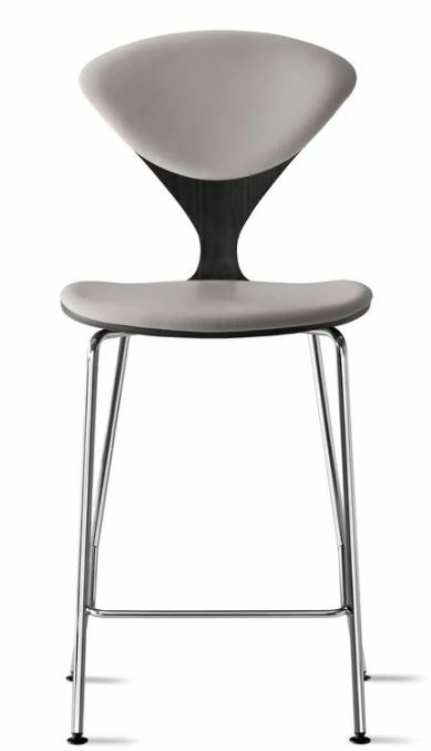 CHERNER Metal Base Stool-Classic Ebony w/ Seat & Back Pad