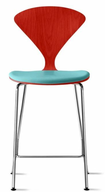 CHERNER Metal Base Stool-Classic Orange w/ Seat Pad Only