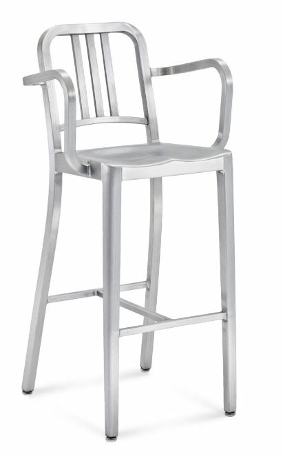 EMECO 1006 Navy Barstool w/ Arms