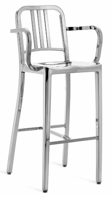 EMECO 1006 Navy Barstool w/ Arms