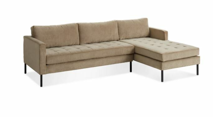 BLU DOT Paramount Velvet Sofa w/ Chaise