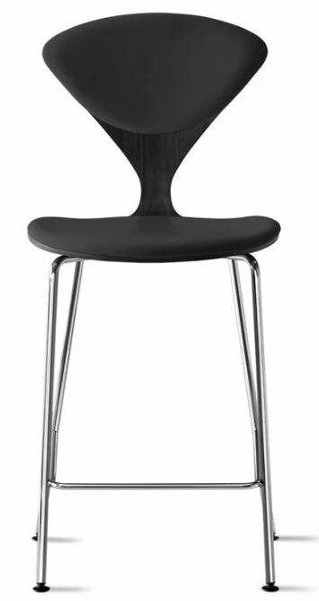 CHERNER Metal Base Stool-Classic Ebony w/ Seat & Back Pad