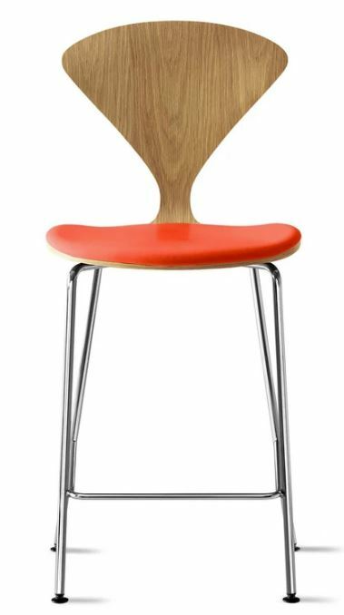 CHERNER Metal Base Stool- Natural White Oak w/ Seat Pad Only