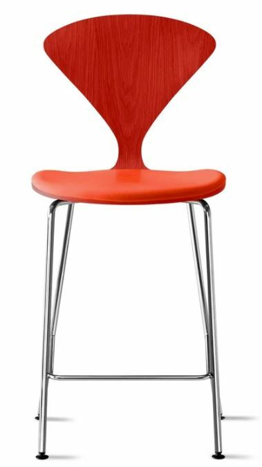 CHERNER Metal Base Stool-Classic Orange w/ Seat Pad Only