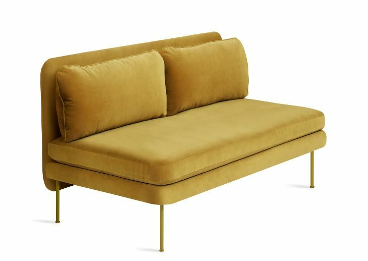 BLU DOT Bloke 60" Armless Velvet Sofa