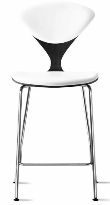 CHERNER Metal Base Stool-Classic Ebony w/ Seat & Back Pad