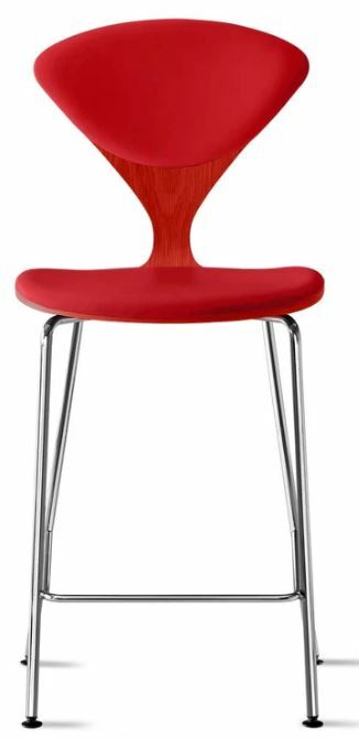 CHERNER Metal Base Stool-Classic Orange w/ Seat & Back Pad