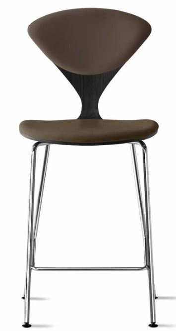 CHERNER Metal Base Stool-Classic Ebony w/ Seat & Back Pad