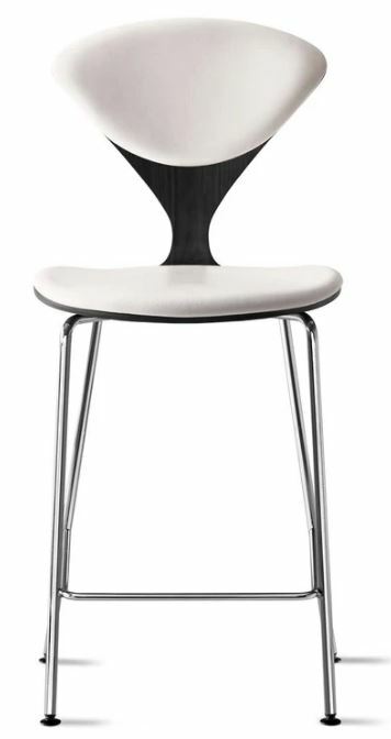 CHERNER Metal Base Stool-Classic Ebony w/ Seat & Back Pad