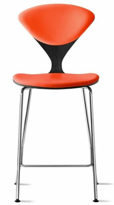 CHERNER Metal Base Stool-Classic Ebony w/ Seat & Back Pad