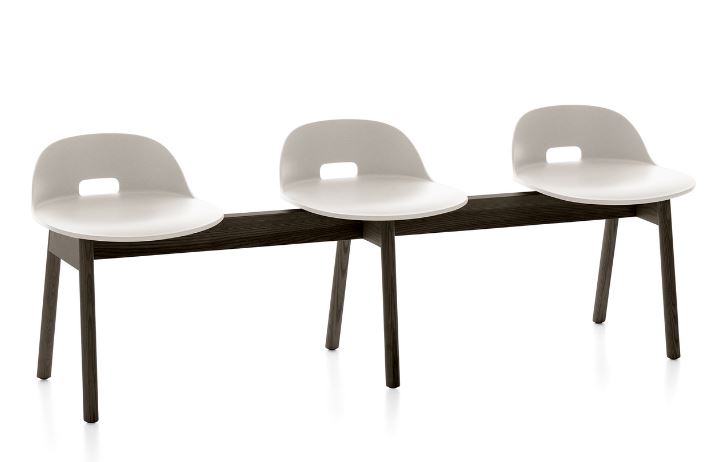 EMECO Alfi 3-Seat Bench, High Back