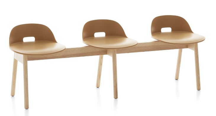 EMECO Alfi 3-Seat Bench, High Back