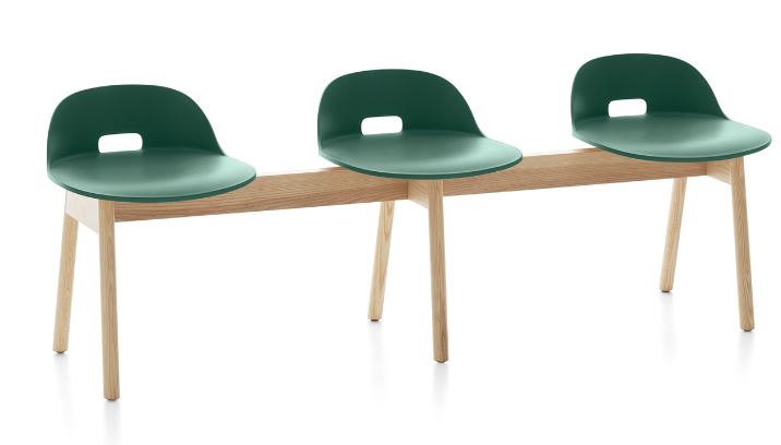 EMECO Alfi 3-Seat Bench, High Back