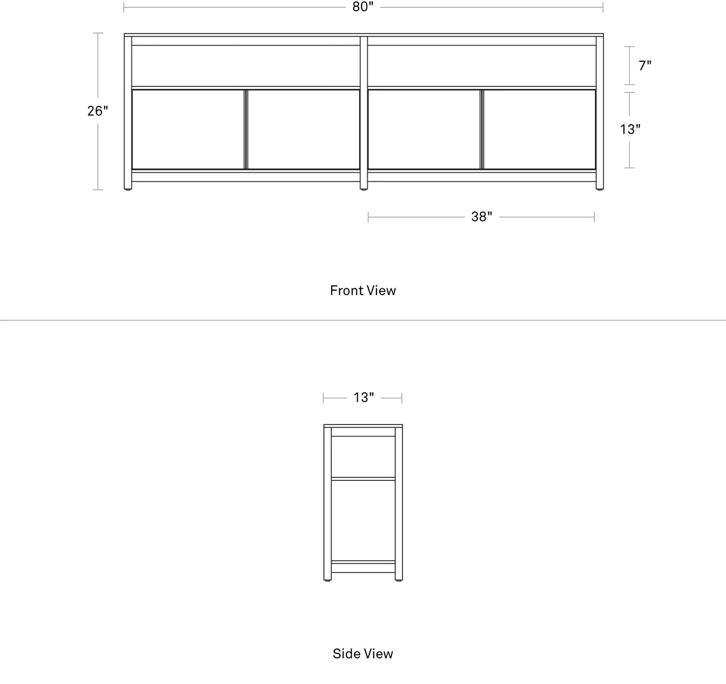 BLU DOT Open Plan Long and Low Bookcase