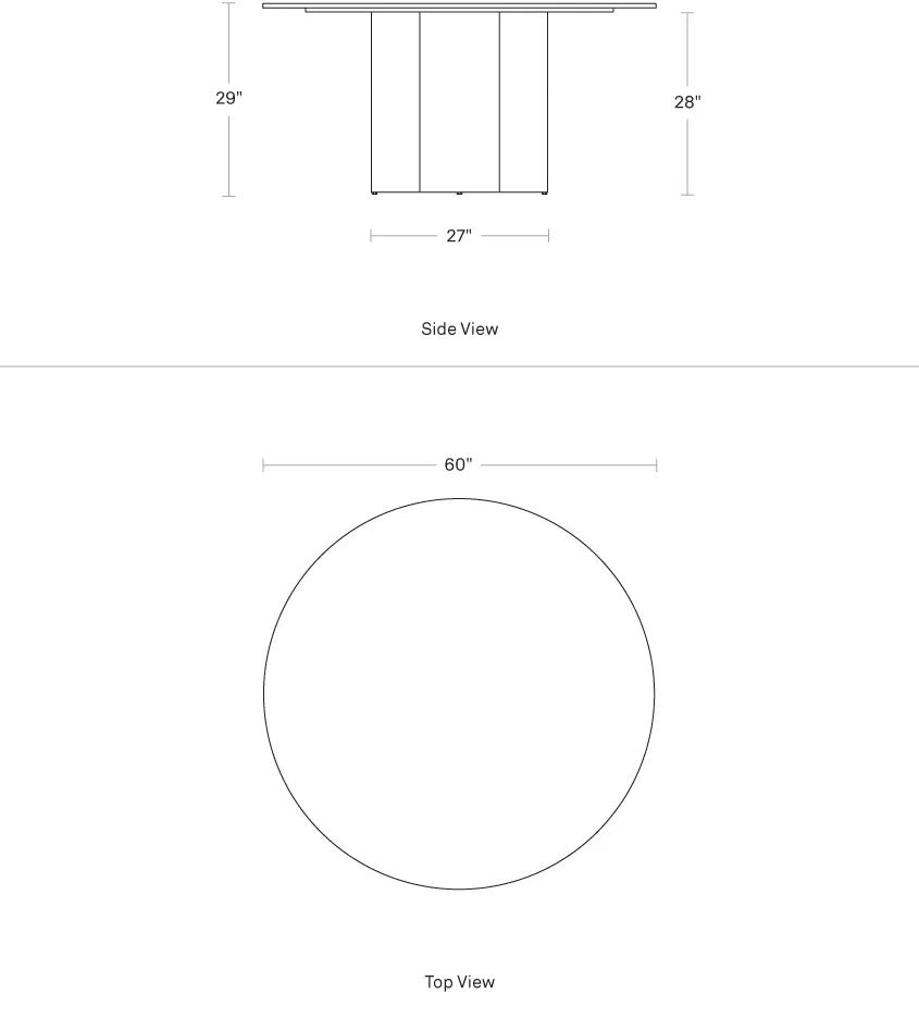 4/4 Round Dining Table